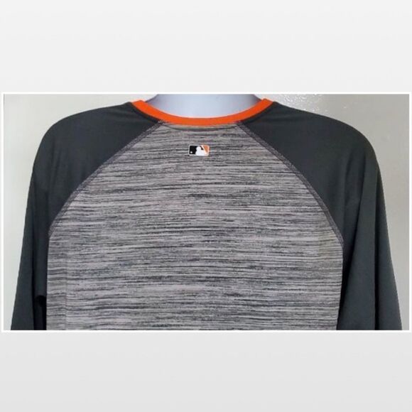 Nike Top Mens Large MLB Detroit Det. Tigers Grey Raglan Baseball - Picture 9 of 14